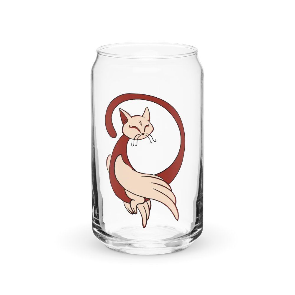 Calming Brown Cat-Owl Can-Shaped Glass product image (1)