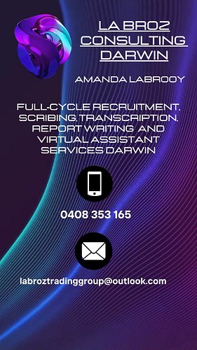 Need reliable recruitment support in the NT? Look no further than La Broz Consulting Darwin. I specialise in helping you stre...