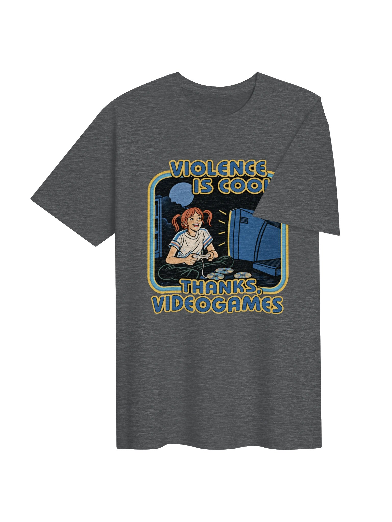 "Violence Is Cool" Retro Gamer Unisex Tee | Inspired by Cal Hampton's Look in GTA VI product image (23)