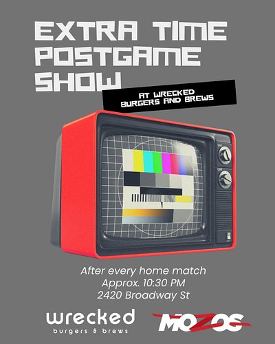 The Extra Time Postgame Show is BACK!

Join us @wreckedburgerslbk after the game and enjoy $4 Domestic Pints, $3 shots, and f...