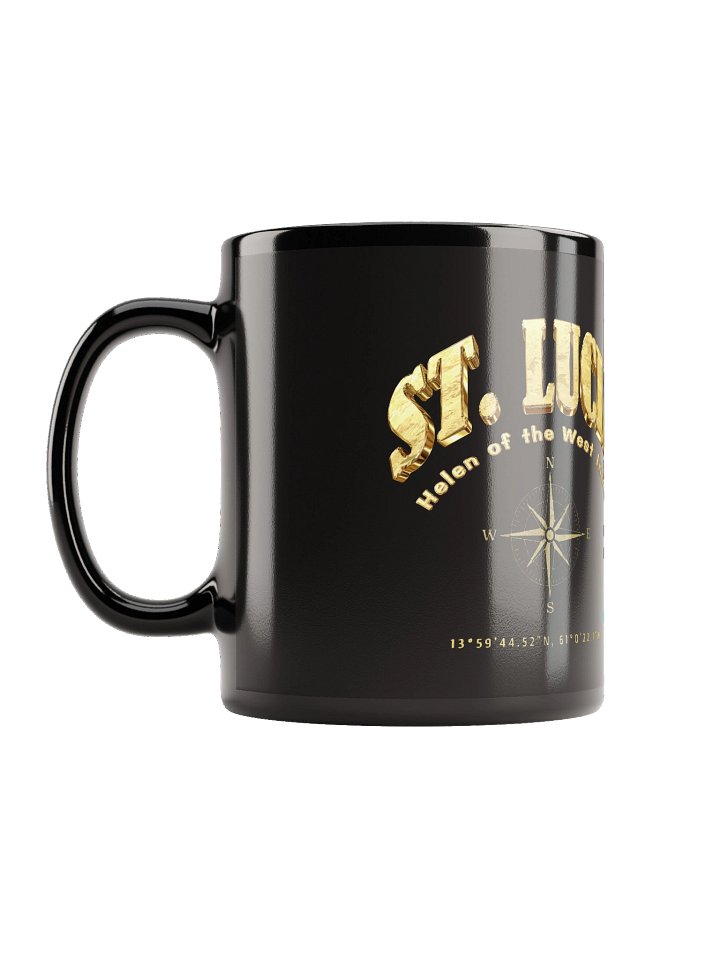 Compass - St. Lucia - Vintage Gold | Black Glossy Mug product image (2)