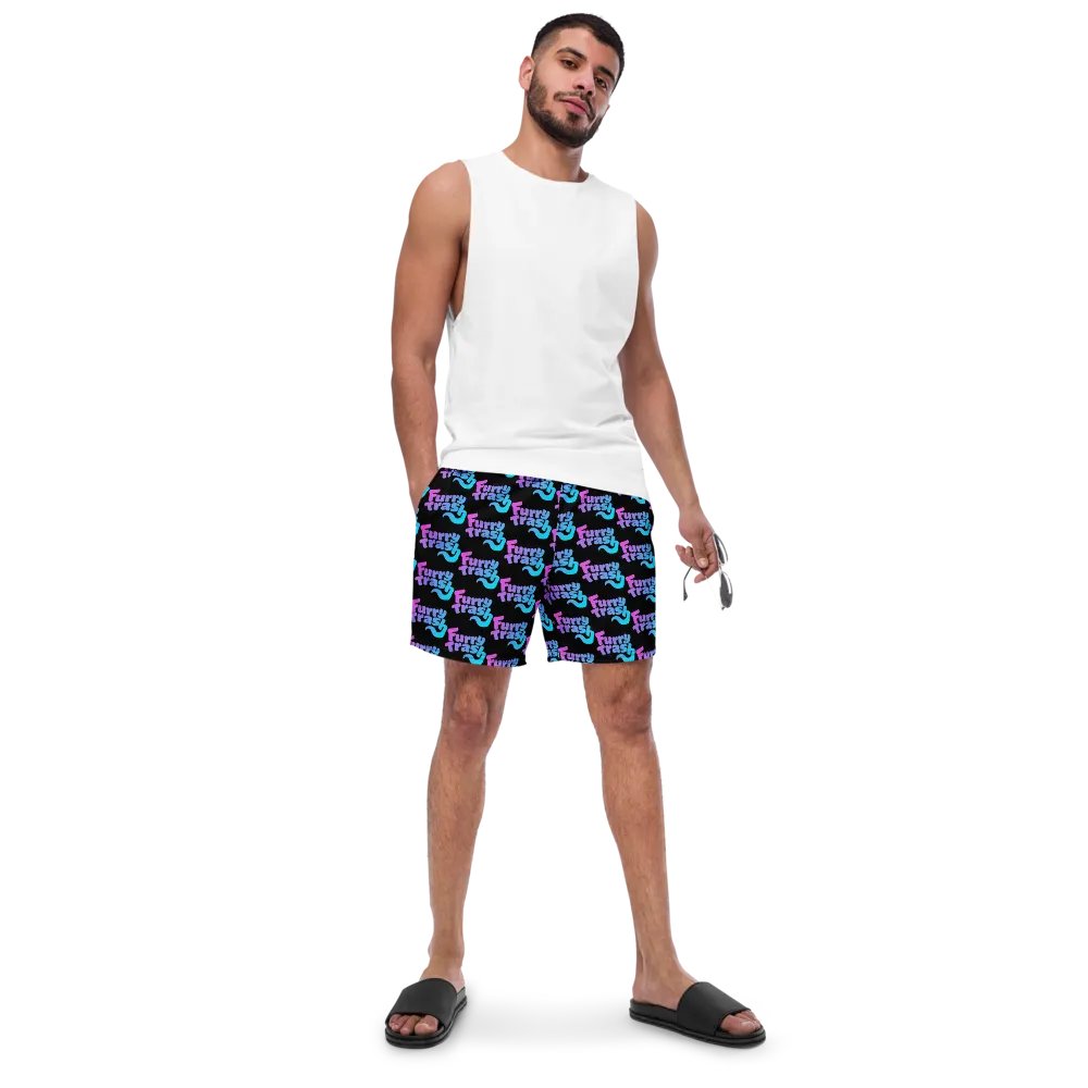 Furry Trash Swimtrunks – Bubble Logo (Twilight on Black) product image (8)