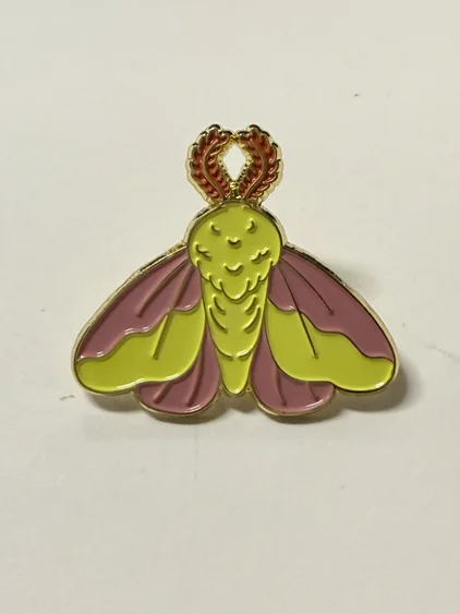 Rosy Maple Moth Enamel Pins product image (1)
