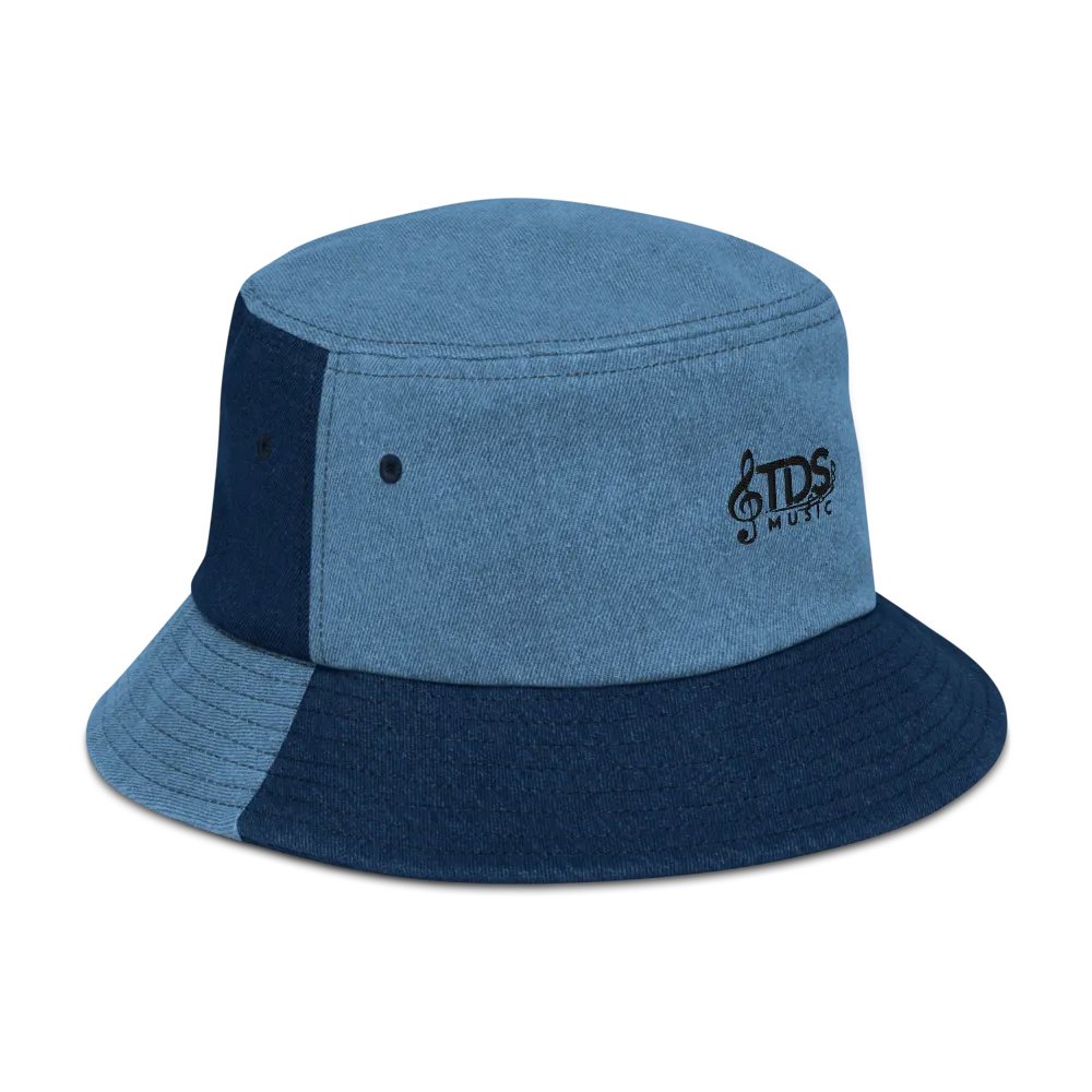 Capstone Denim Bucket Hat - TDS Embroidered High Profile Hat in Black and Blue product image (6)
