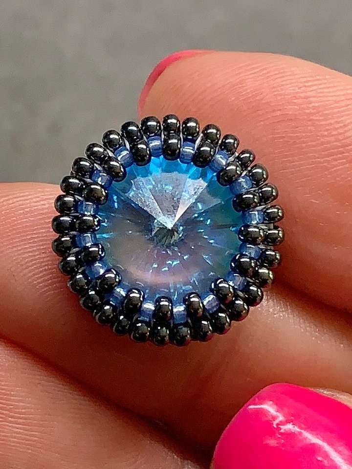 Beading Pattern - 14mm Rivoli Square Stitch Bezel product image (1)