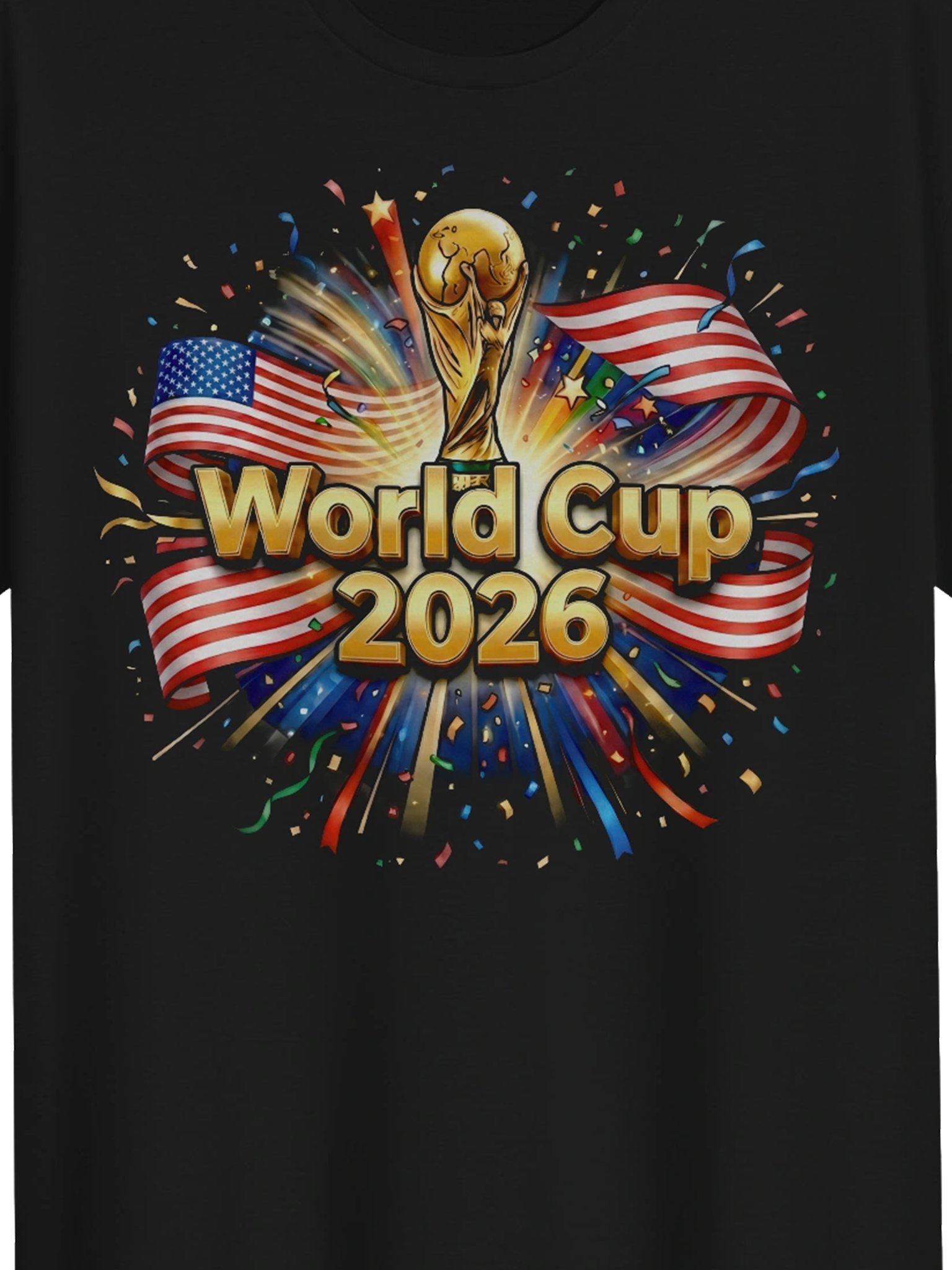 World Cup 2026 Gold Trophy American Flag Graphic Tee product image (2)
