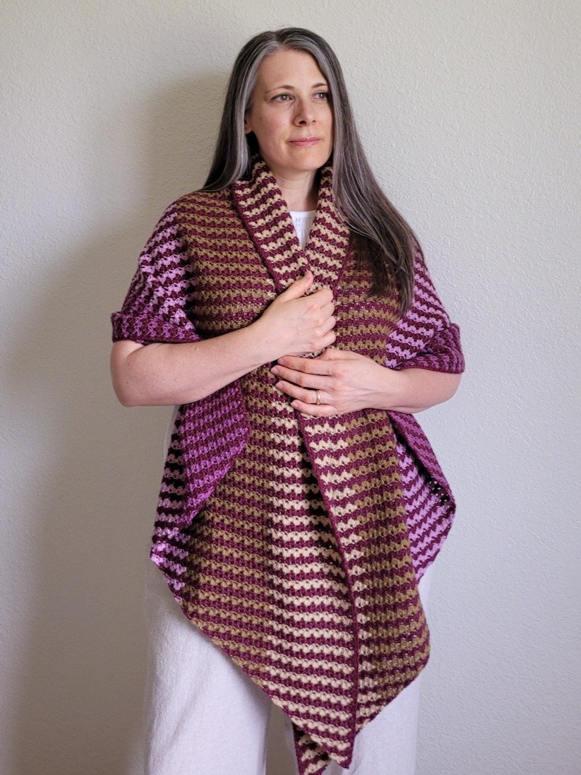 Shadow Plaid Wrap Crochet Pattern product image (3)