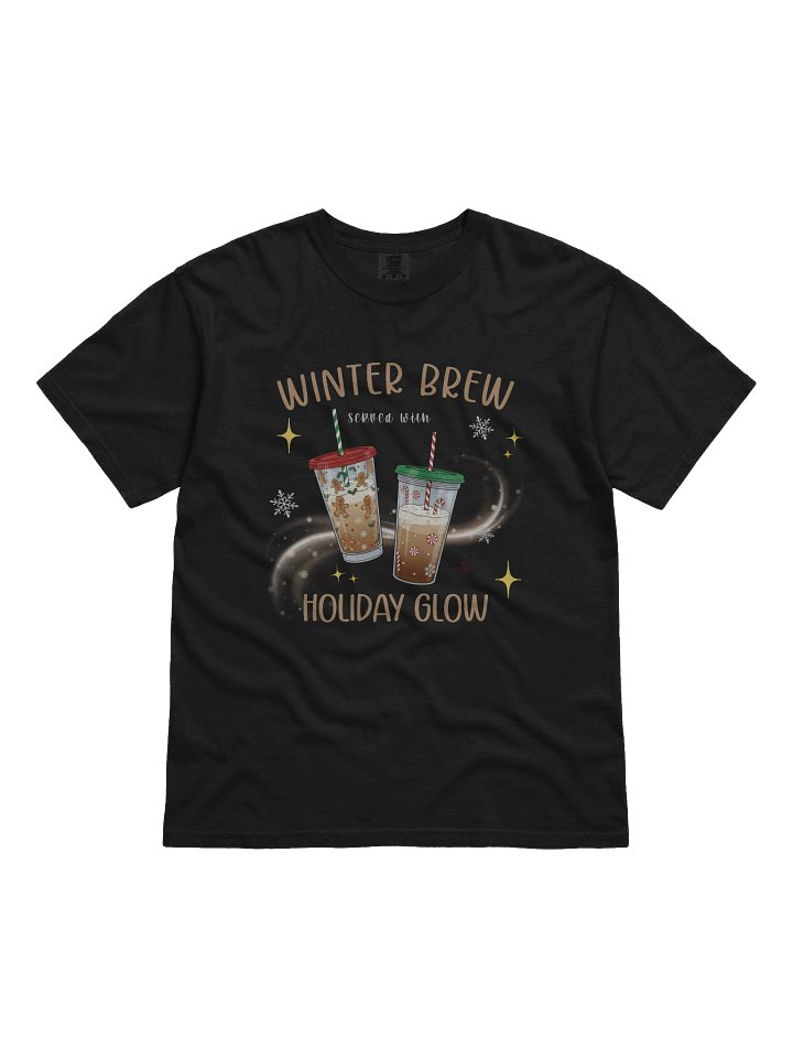 Winter Brew With Holiday Glow Tee– Festive Holiday Coffee Cup Design | Cozy Christmas product image (1)