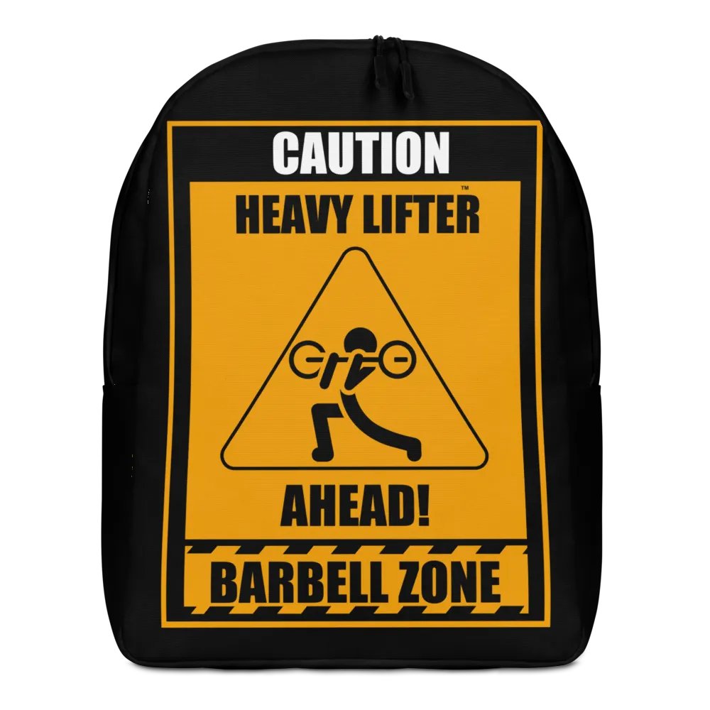 Caution Heavy Lifter Ahead Barbell Zone Backpack product image (1)