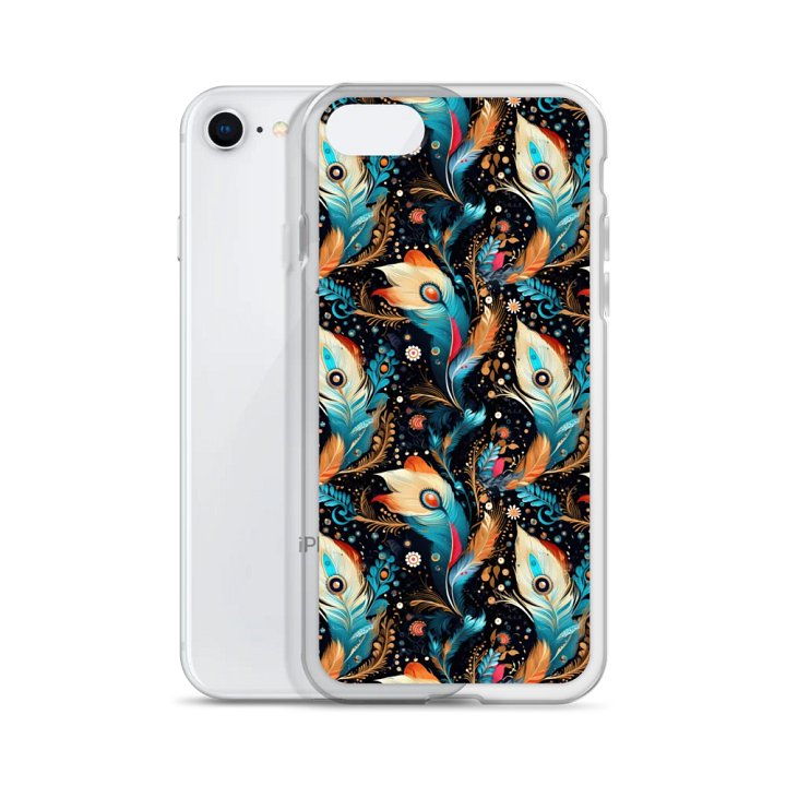 Ethereal Feathers Clear iPhone® 7/8, 11, 12, 13, 14, 15, 16, 17, X/XS, SE, XR, Mini, Pro, Pro Max, Plus Cases. product image (2)