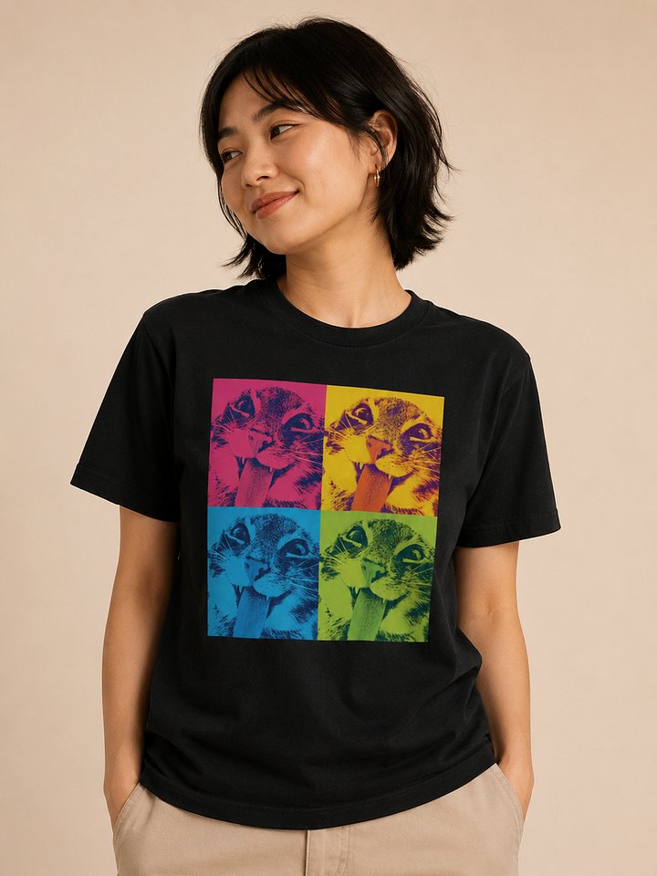 Bleh Cat Pop Art T-Shirt | Funny Meme Cat Tee for Cat Lovers product image (1)