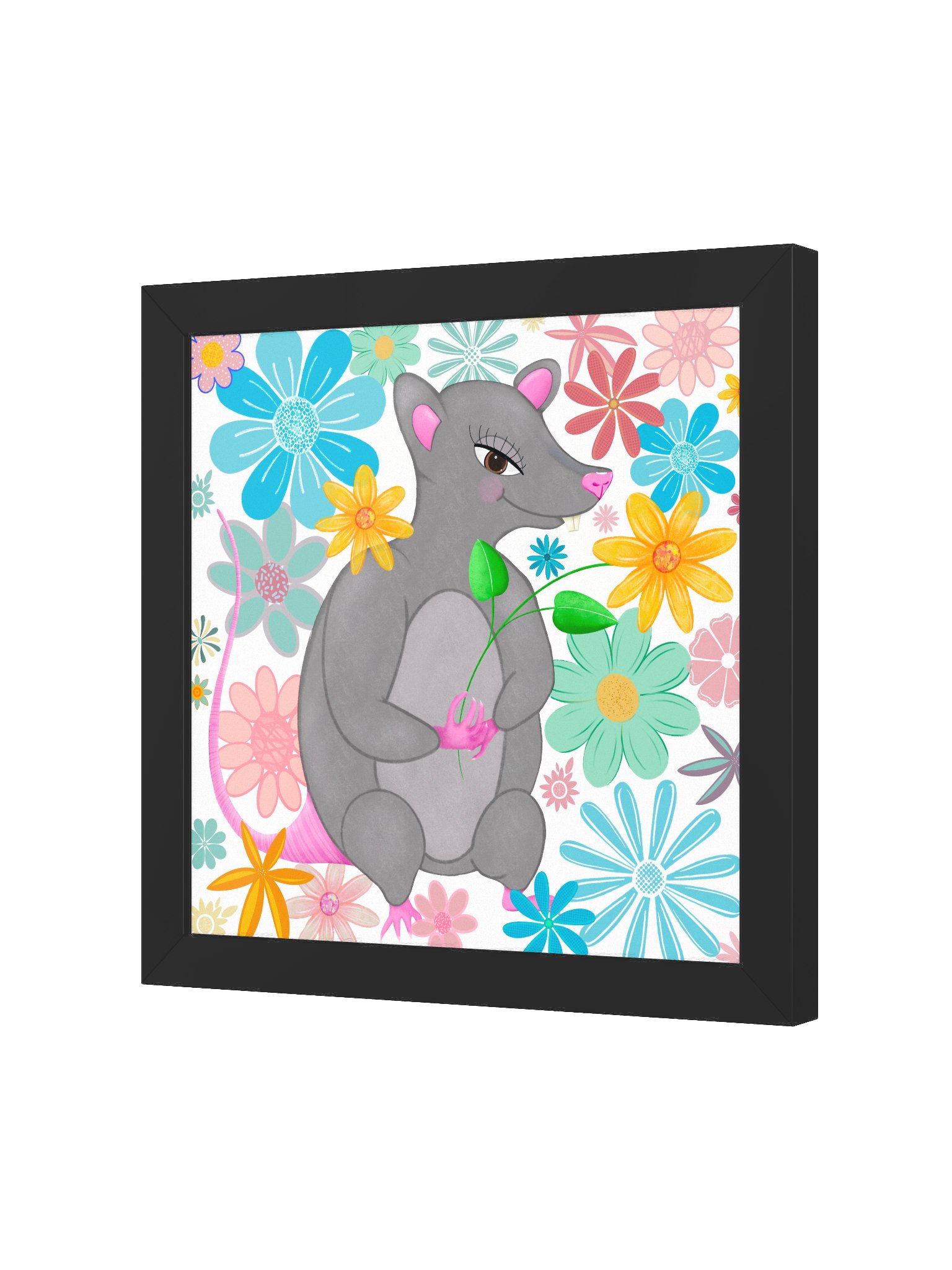 Floral Mouse Whimsy Framed Poster product image (4)