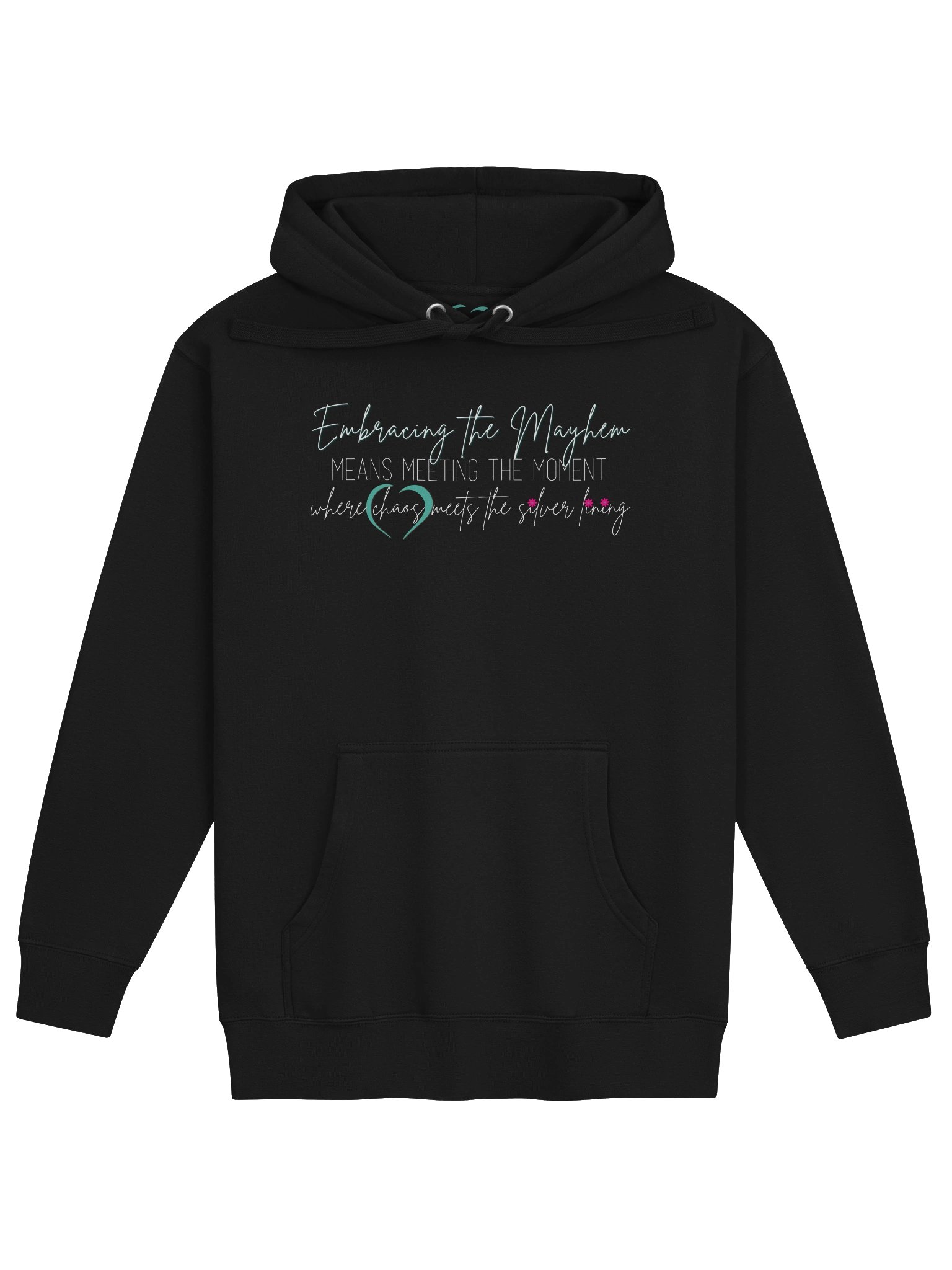 Embrace the Mayhem Hoodie | light logo product image (1)