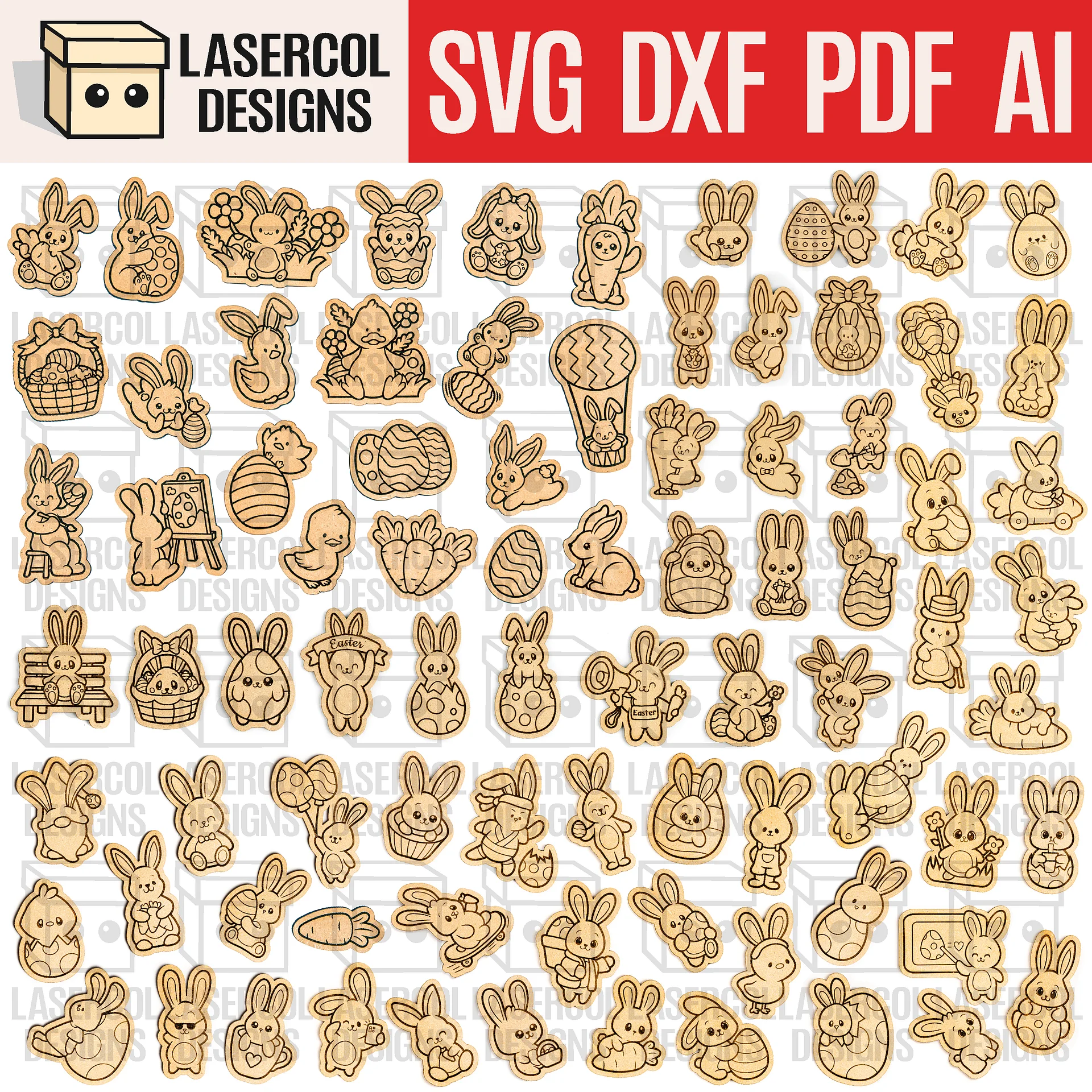 Easter Bunny DIY Paint Kit (+80 Bundle) - Laser Cut Files product image (1)