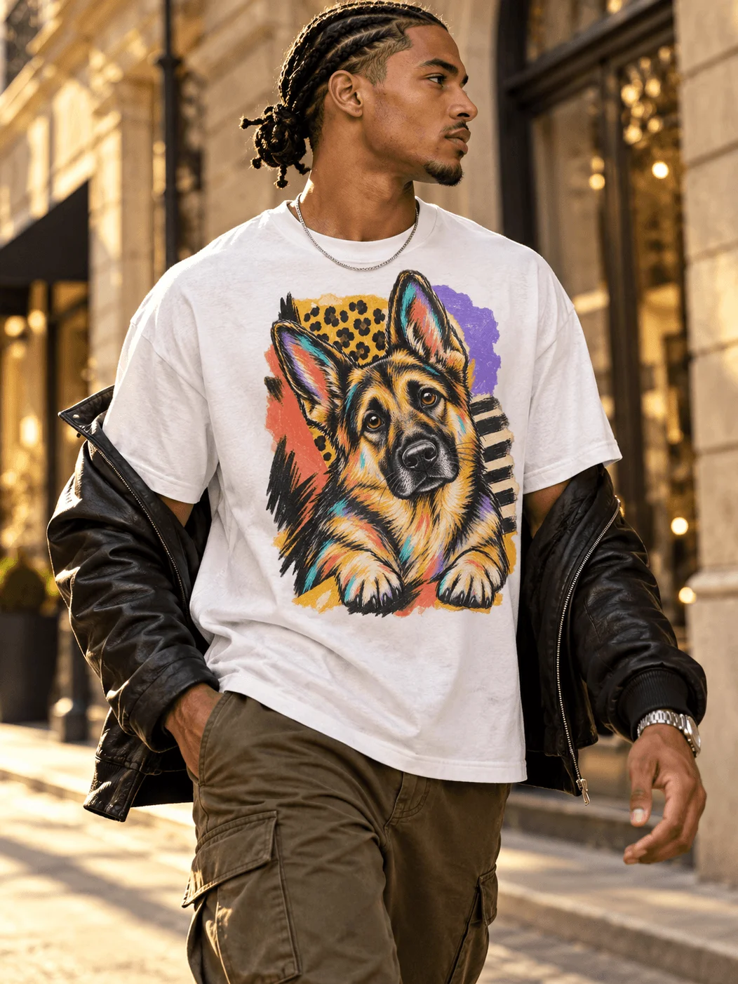 German Shepherd Sketch Art T-Shirt product image (1)