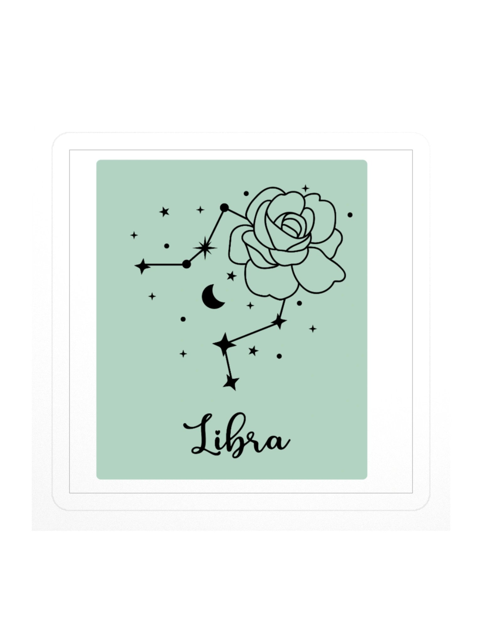 Libra Zodiac Sticker — Celestial Rose & Scales Design product image (1)