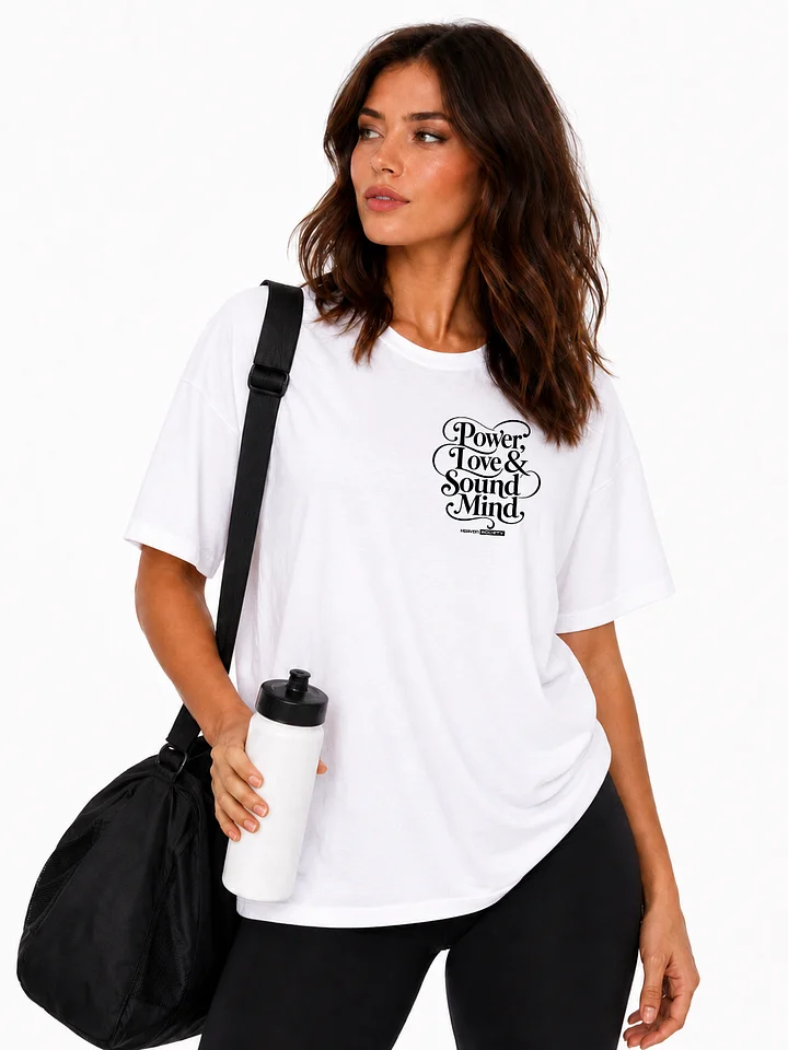 Power, Love & Sound Mind Unisex Pocket White Tee product image (1)
