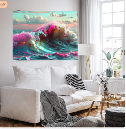 Neon Waves Wall Art product image (3)