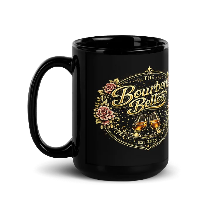 The Bourbon Belles Vintage Whiskey Mug – Black Ceramic Coffee Mug product image (1)