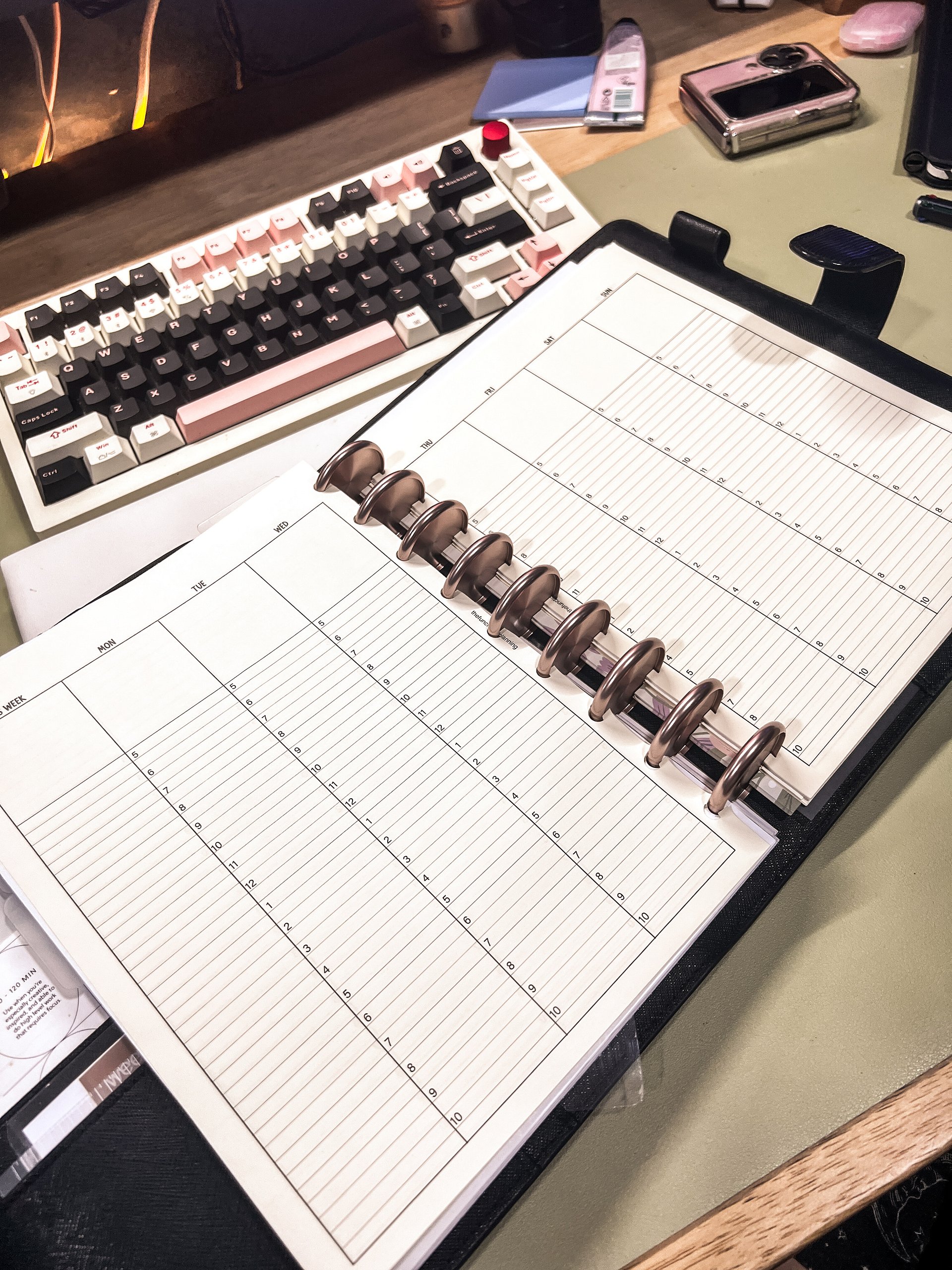 Undated Vertical Weekly Hourly Layout | A5 size product image (2)
