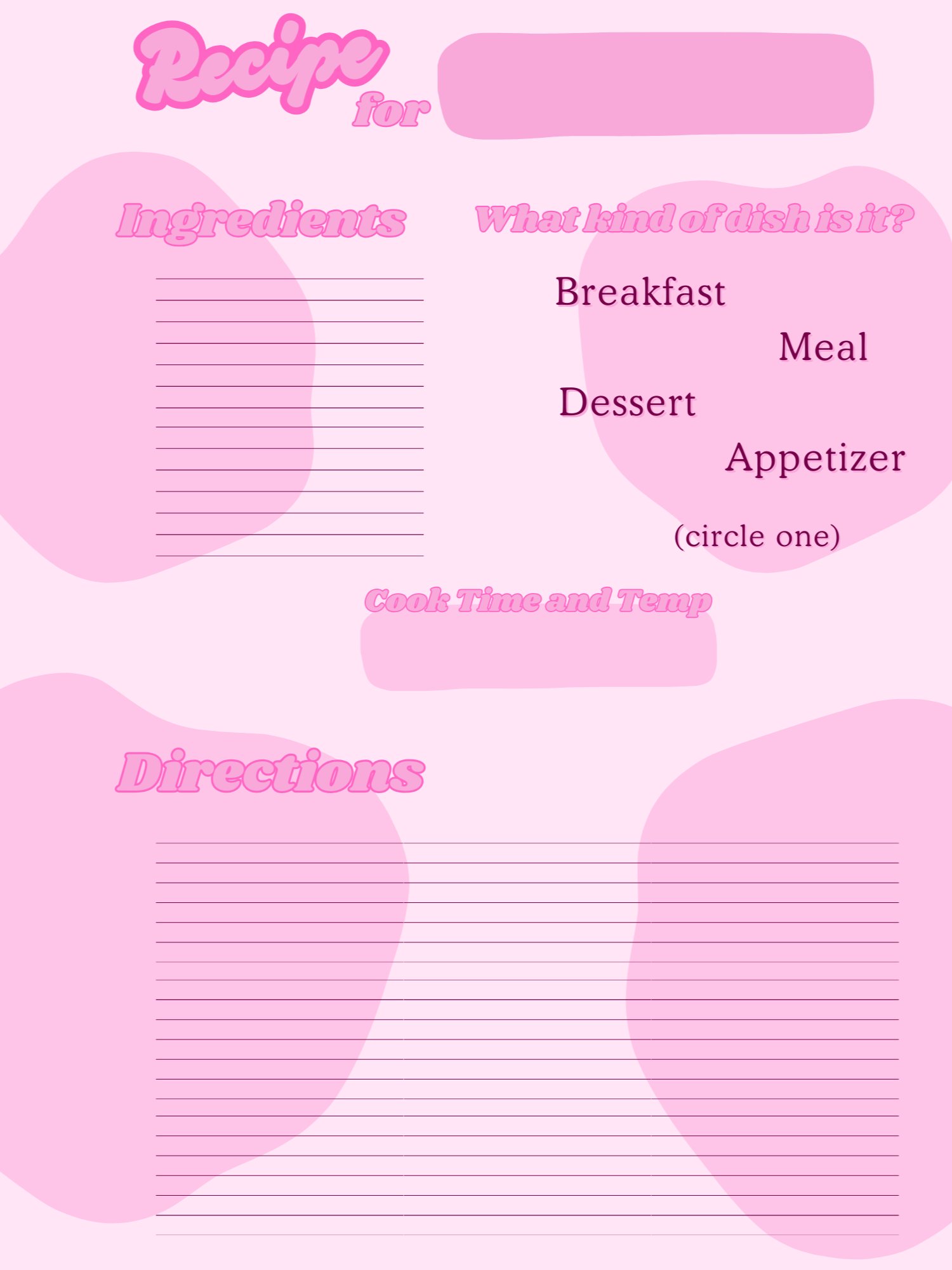 March's Planner Design - Recipes Sheets (Letter Size) product image (5)