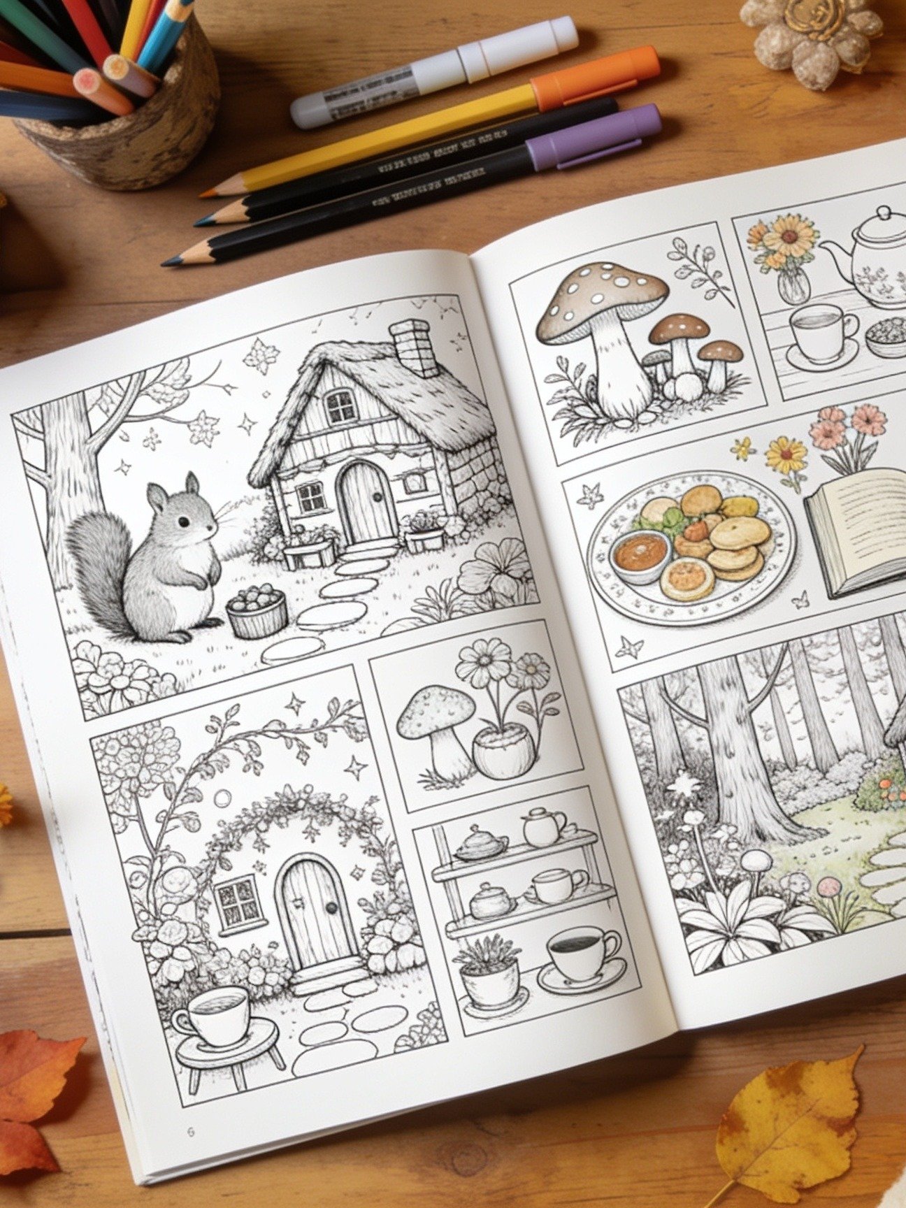 Cozy Coloring Book Fall Coloring Book Printable A Cozy Spooky Autumn Coloring Book product image (2)