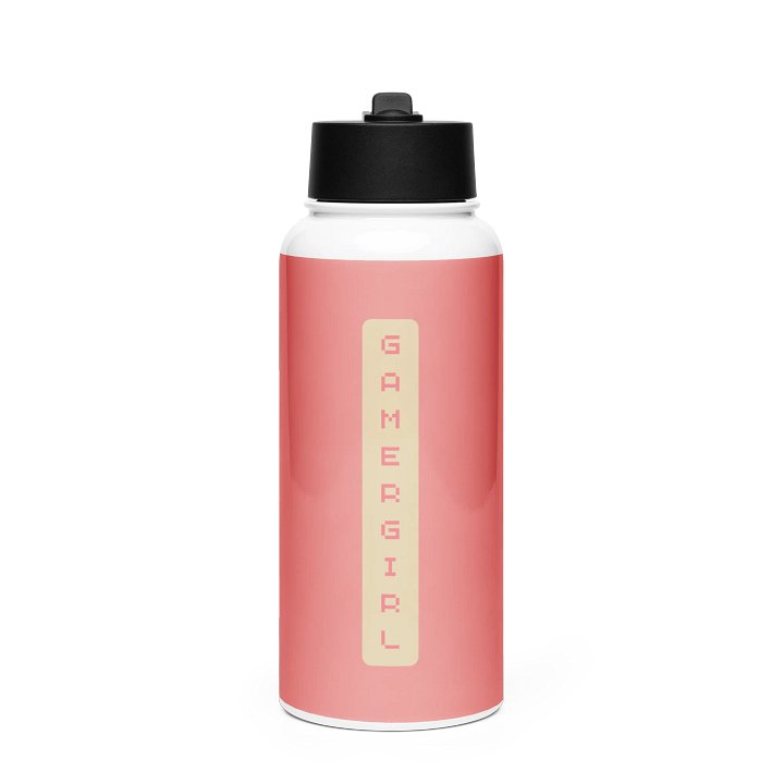 "Gamer Girl" Stainless Steel Water Bottle (Pink) product image (1)