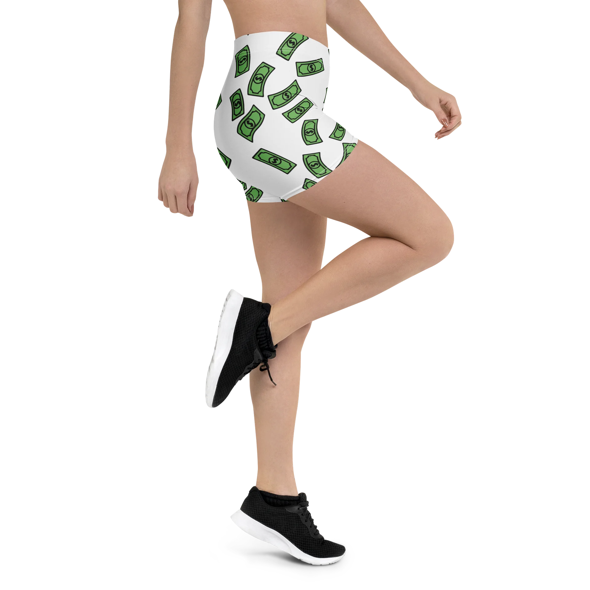 dollar bills ladies all over print shorts product image (4)