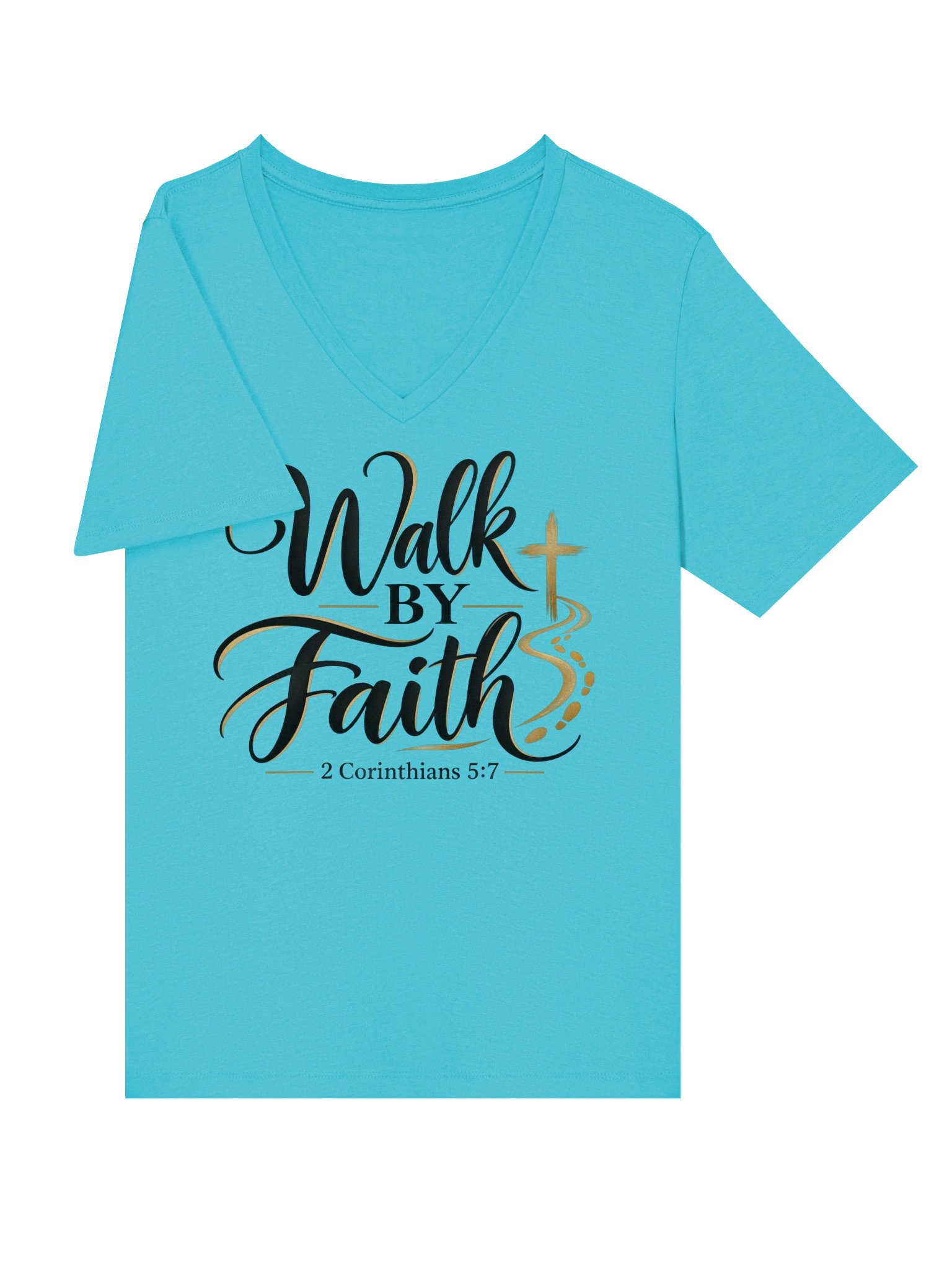 Women's Walk by Faith Christian T-Shirt - 2 Corinthians 5:7 Faith-Based Graphic Tee product image (44)