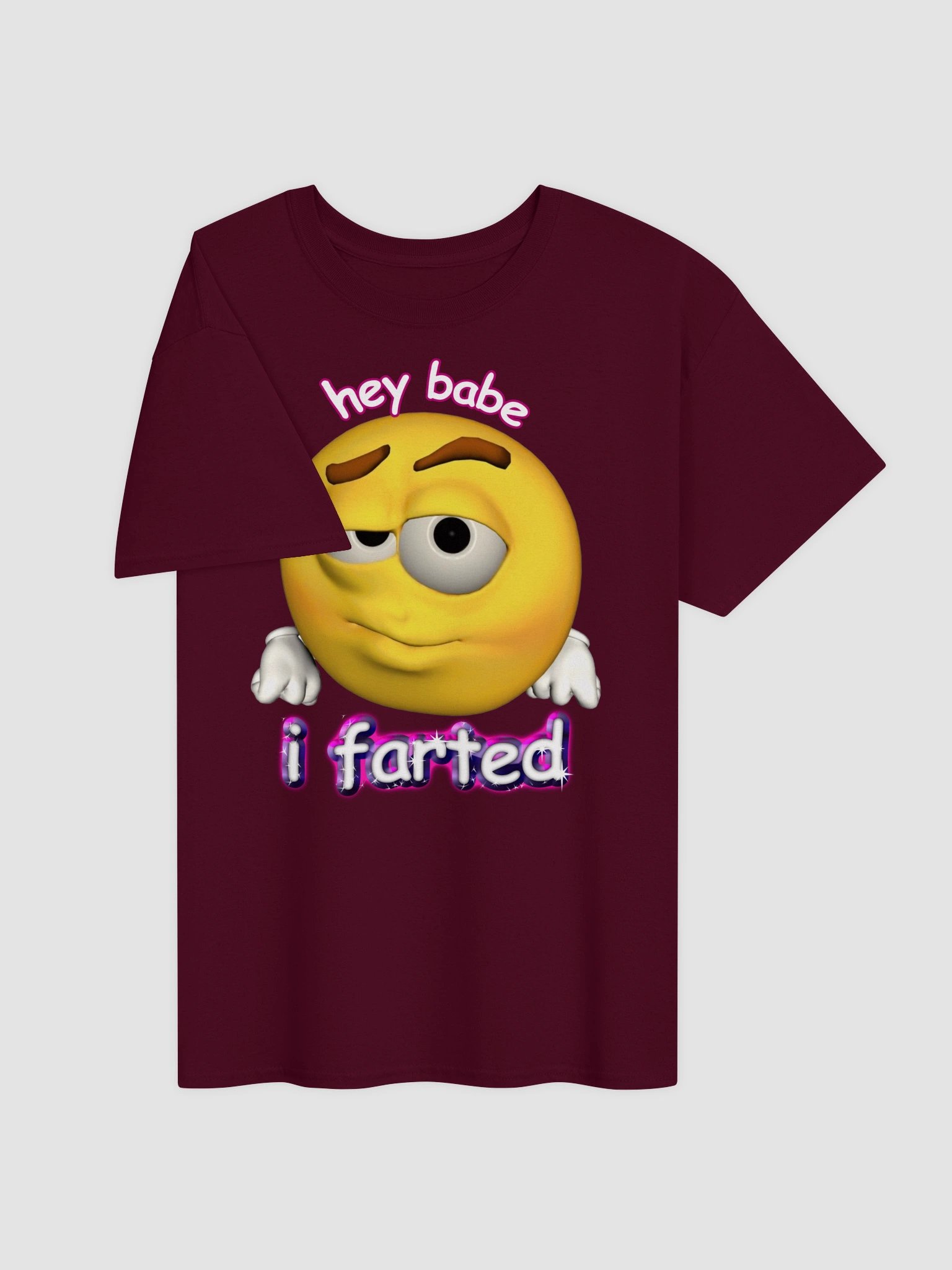 Hey babe I farted cursed emote T-shirt product image (11)