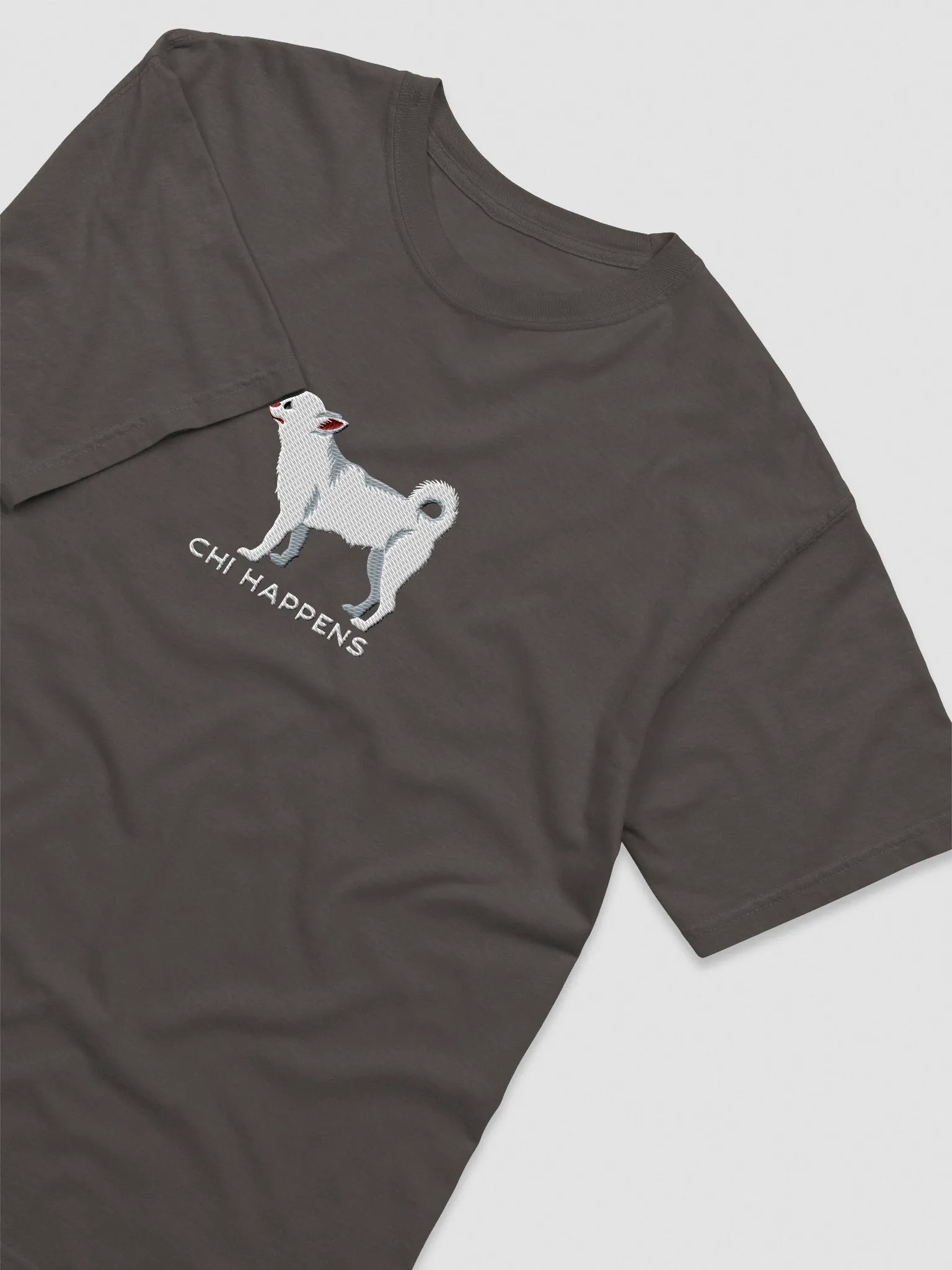Chi Happens T-Shirt(Embroidered) of a Chihuahua(White) product image (6)