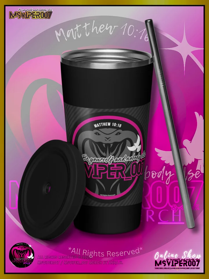 Tumbler - "MsViper_007™ Brand [pink/blk] - Support&Sport" Insulated Tumbler with a Straw By Anna H. product image (1)
