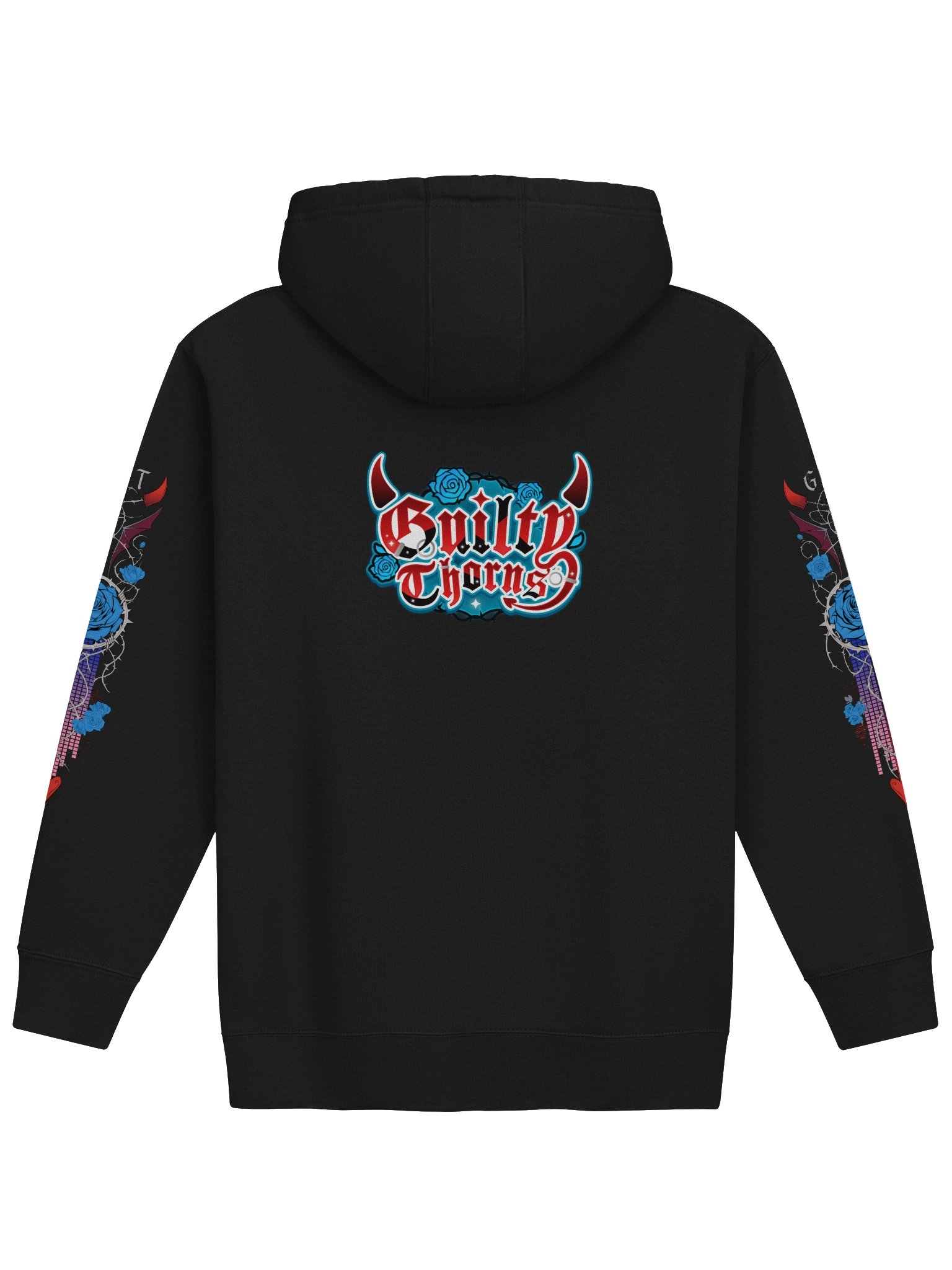 Metal Midnight Bloom Hoodie with sleeve/back design product image (2)