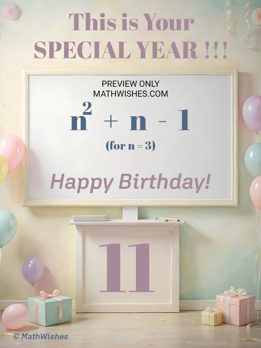 11th Birthday Card - Algebra Equation product image (1)
