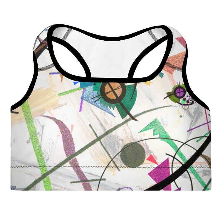 Abstract Lithographic Pattern Design Padded Sports Bra - V2 product image (2)