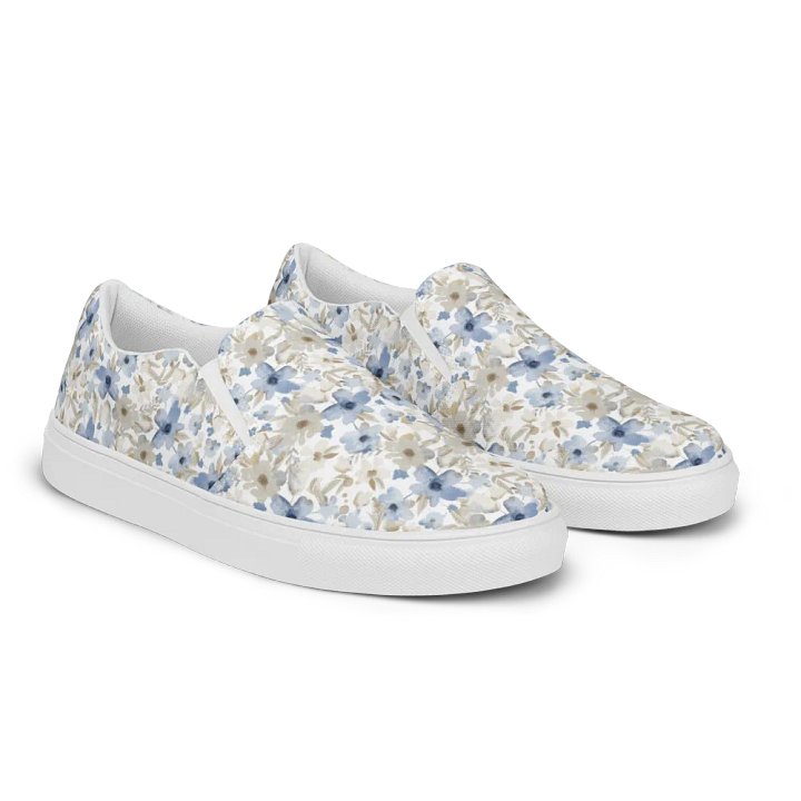 Blue Grey Flowers Canvas Shoes product image (2)