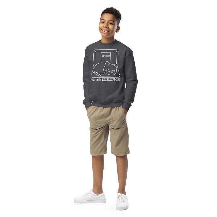 Cat on Laptop - Unisex Youth Sweatshirt product image (2)