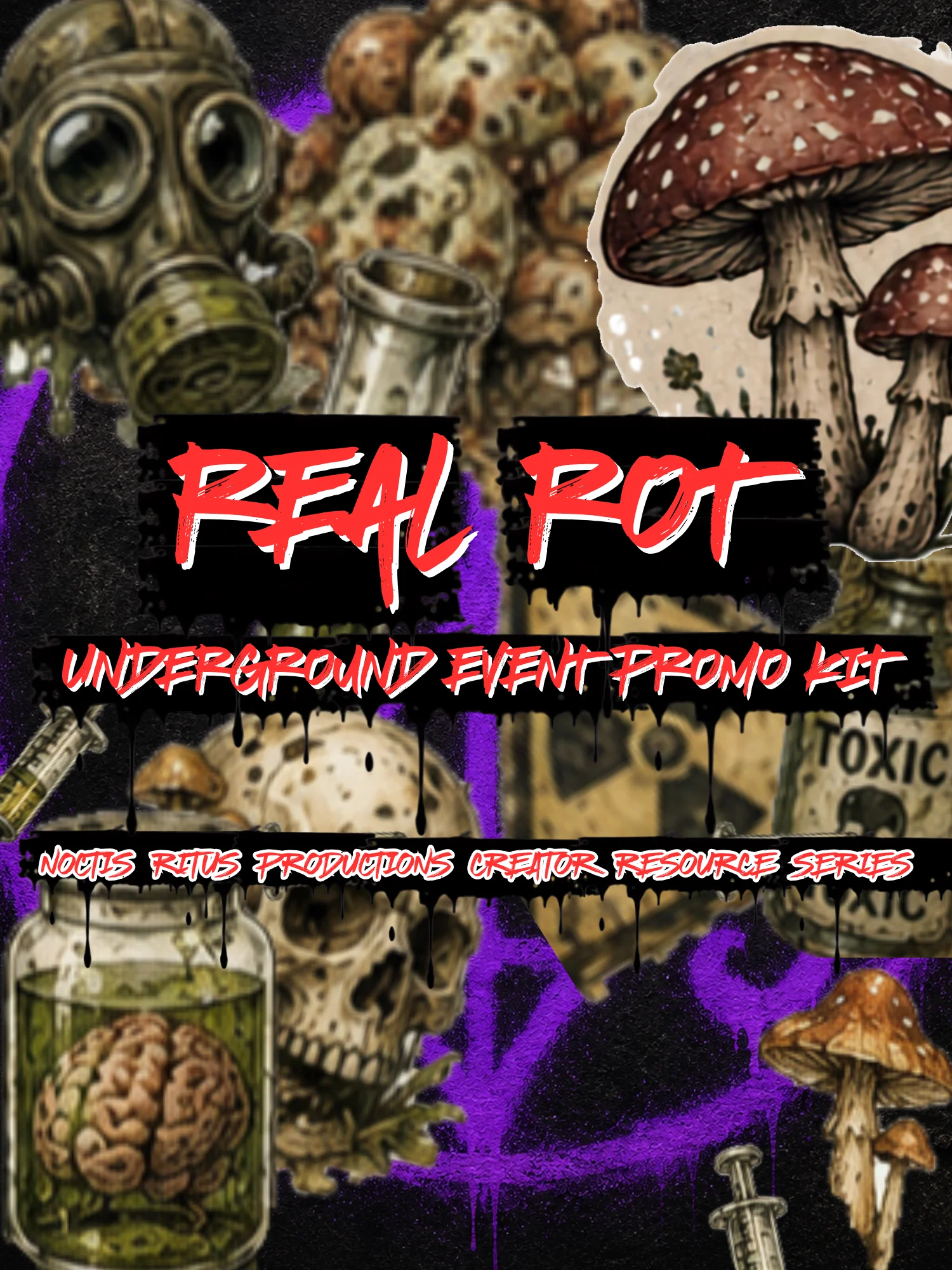 REAL ROT: Rotten Underground Music Promo Kit — 10 Poster Templates + 41 PNG Objects product image (2)