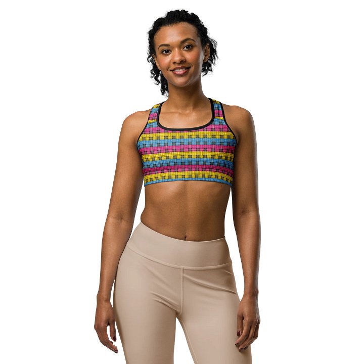 Pansexual Pride Plaid Sports Bra product image (1)