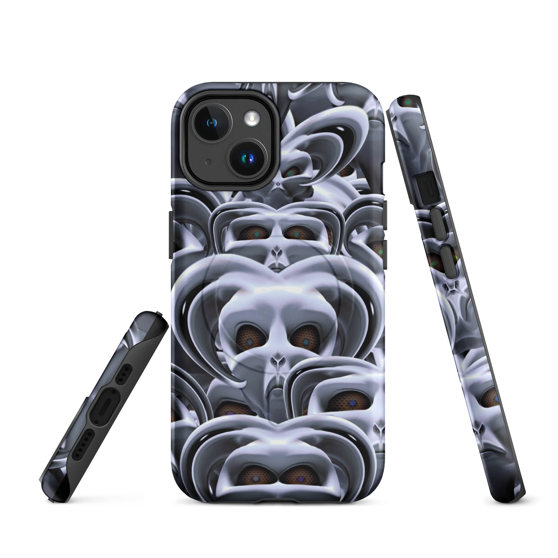 Alien Watchers - MagSafe Tough iPhone Case - Surreal Extraterrestrial Alien Design product image (1)