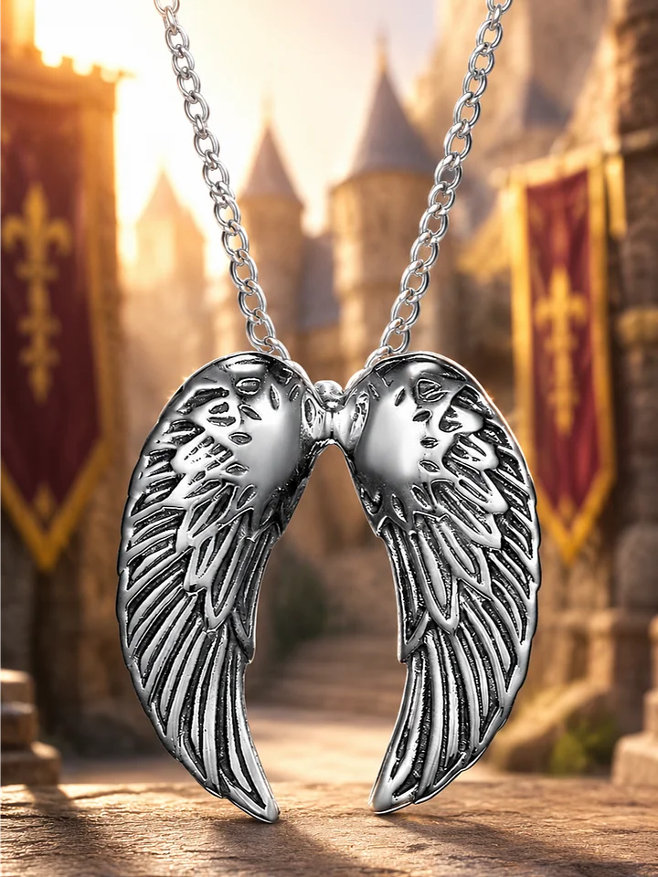 The Armored Kingdom Eternal Wings of Grace Pendant Necklace-Elegant Silver Finish-Meaningful product image (1)