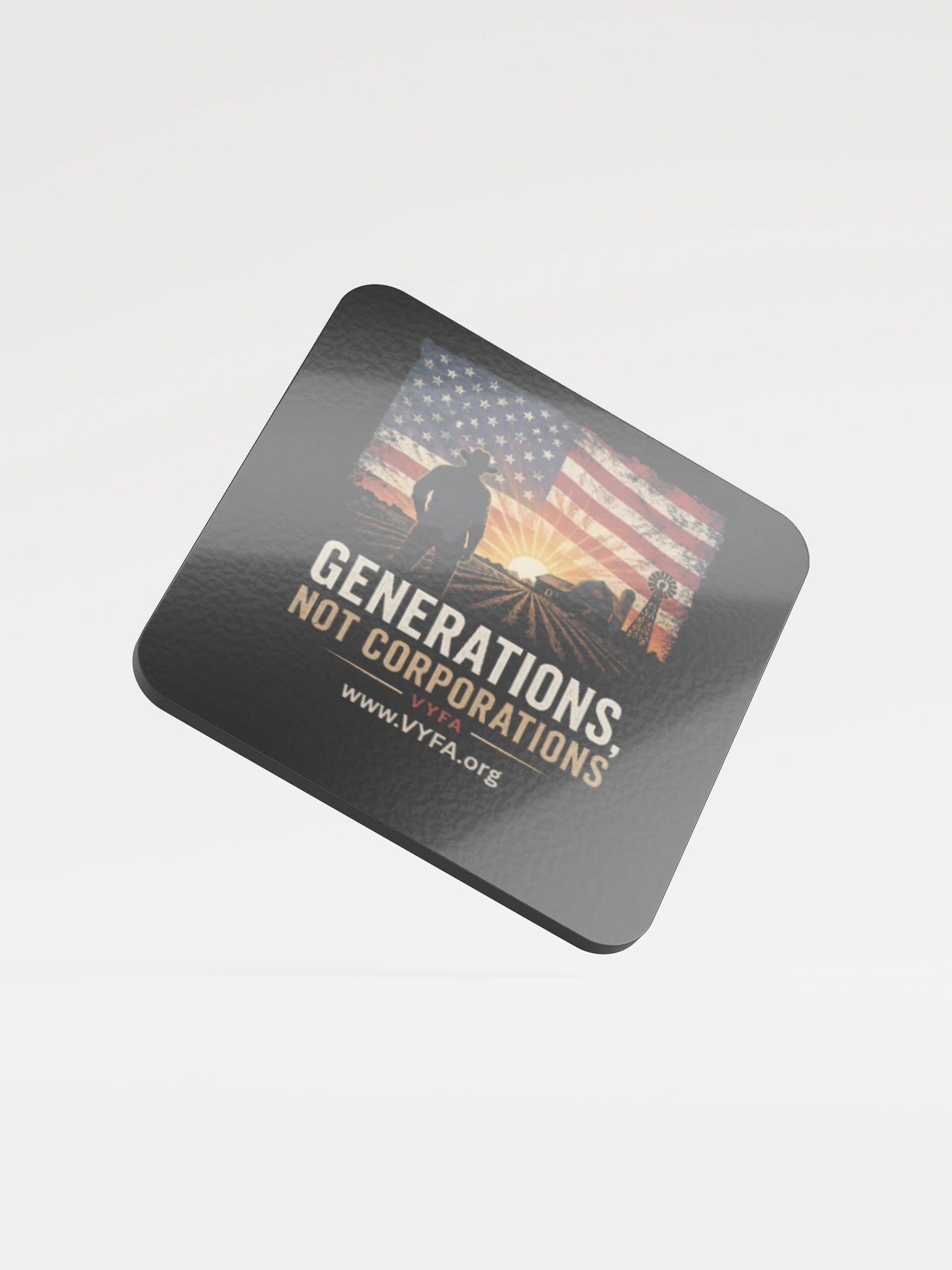 Generations Not Corporations Cork Coaster product image (1)