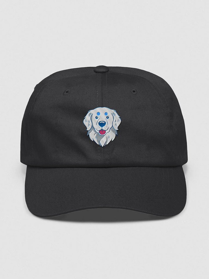 Happy White Golden Retriever Pup Cartoon Embroidered Dad Hat product image (1)