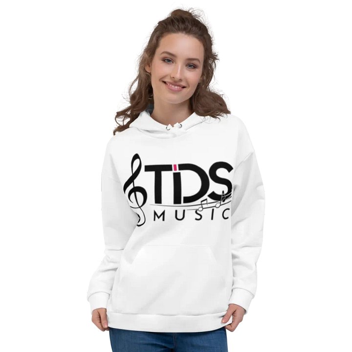 TDS Music Logo Unisex Recycled Hoodie - White, Musical Design product image (2)