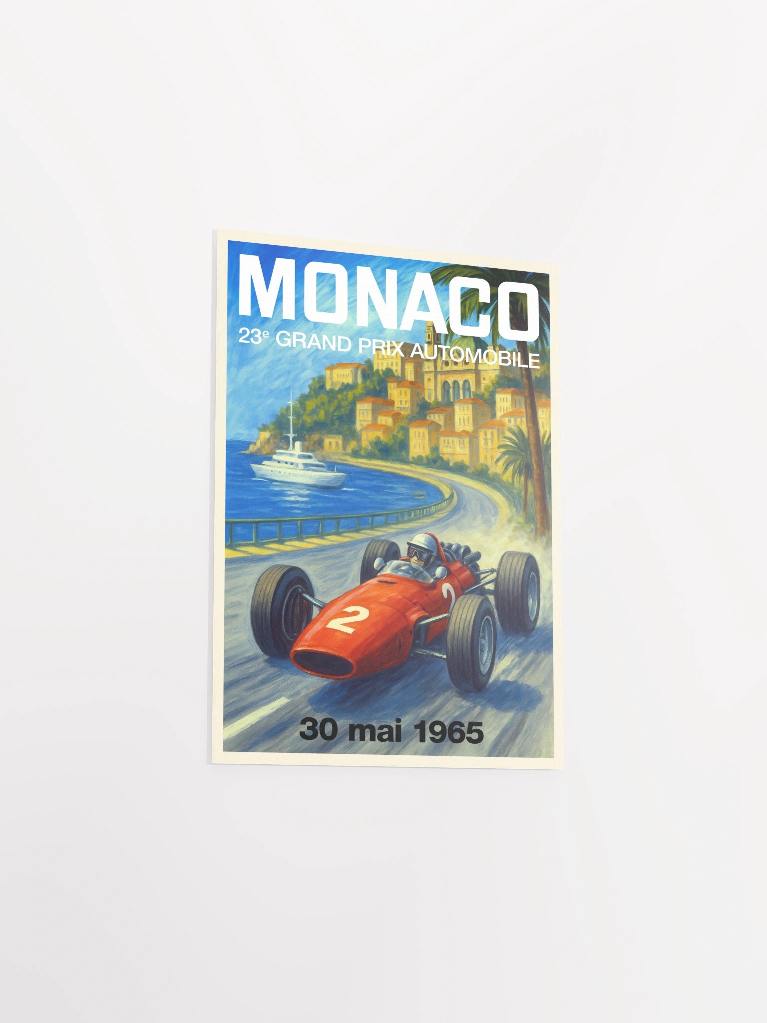 Monaco Vintage F1 Grand Prix 1965 Art Poster — Auto Racing Wall Art, Formula 1 Print product image (9)