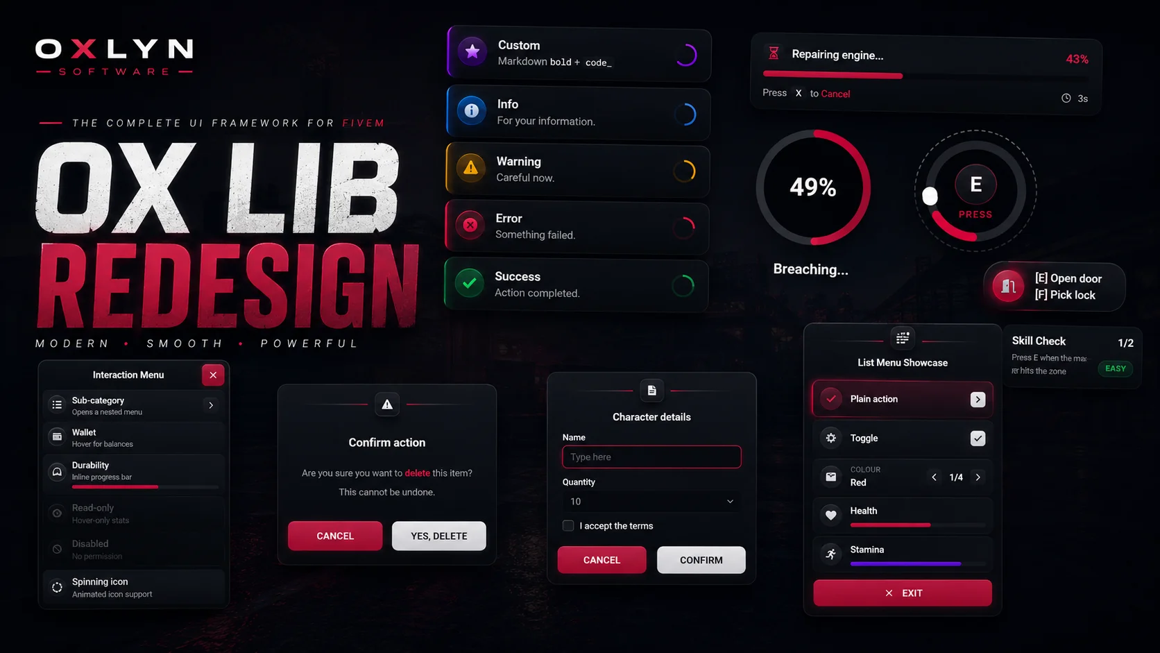 FiveM Ox-Lib Redesign 🧩 8 Themes, In-Game Editor & Easy Install (ESX/QB/QBox) product image (1)
