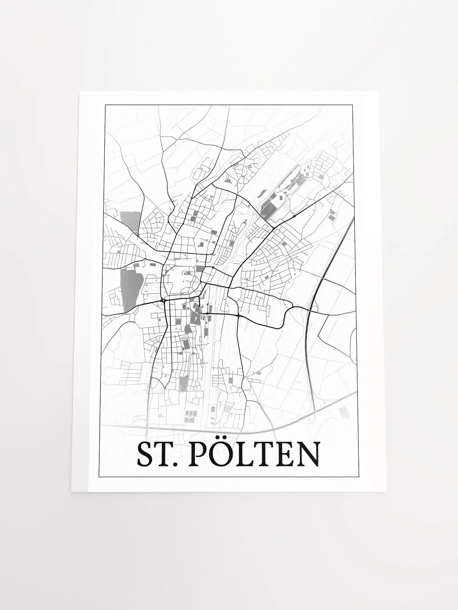 St. Pölten, Austria, city map print product image (20)