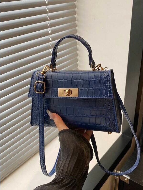 ADLEST Mini Solid Color Flap Handbag - Elegant PU Leather Square Shoulder Bag product image (1)