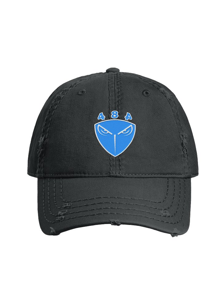 484 Face Logo Distressed Dad Hat-Embroidered product image (1)