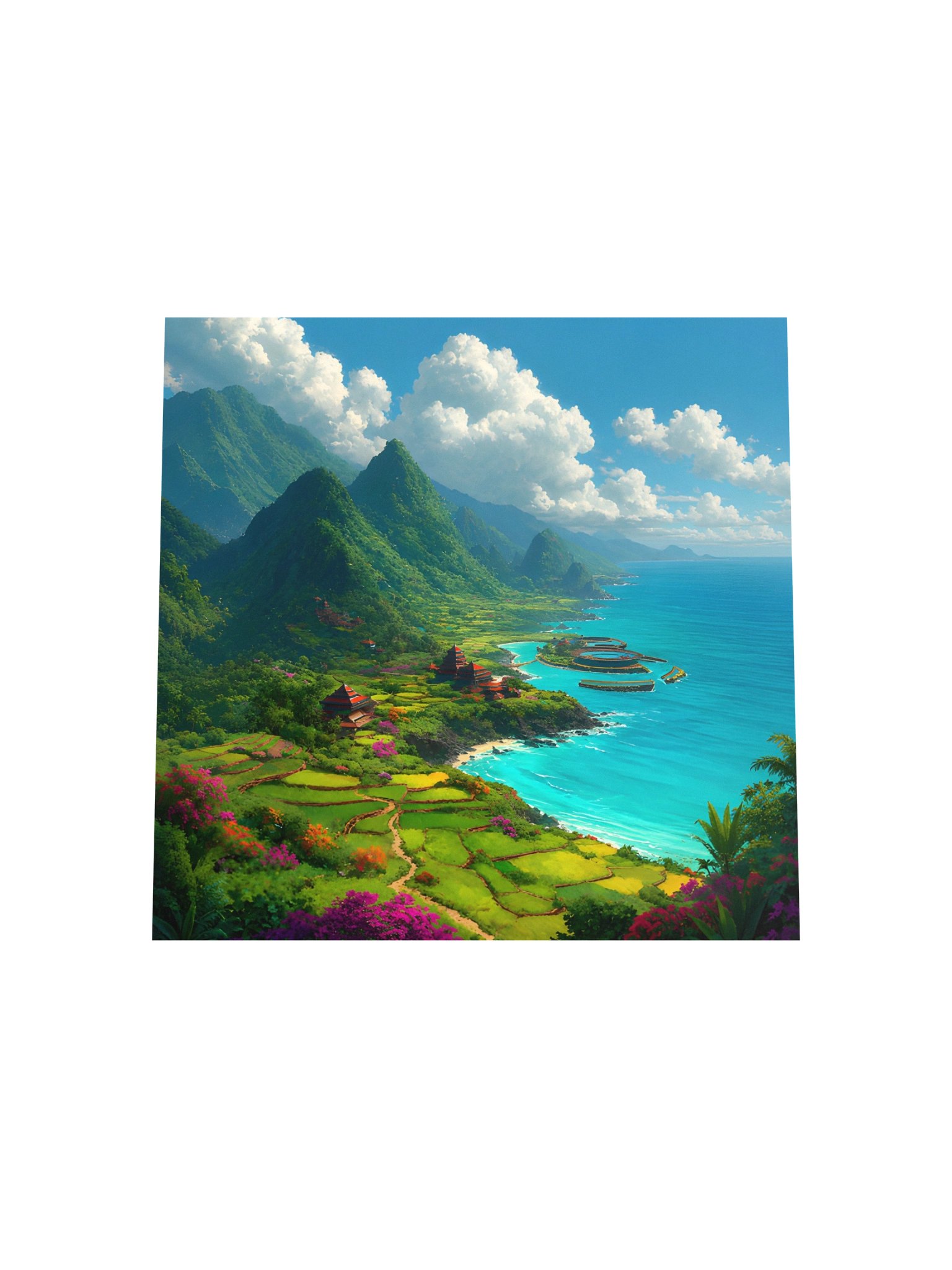 Thailand Tropical Paradise Poster, Mountain Coast Travel Art, Asian Wanderlust Wall Decor product image (6)